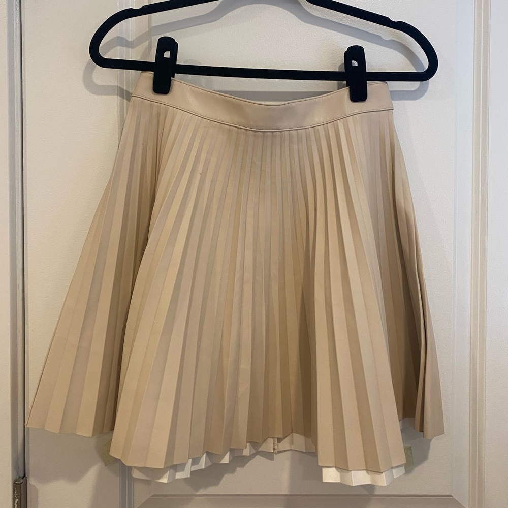 Leather Pleated Skirt